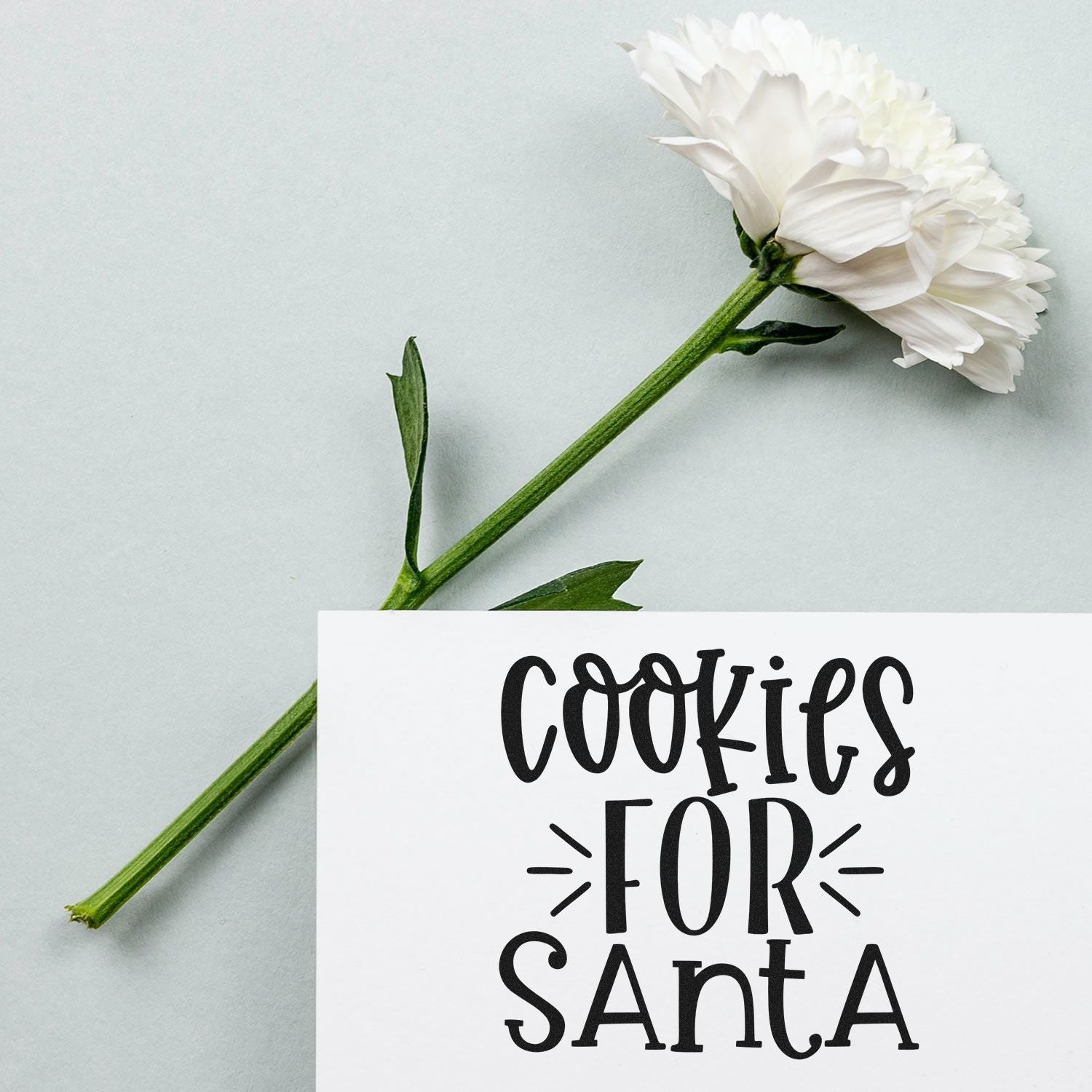 Cookies for Santa rubber stamp for Christmas cards, gift tags, and holiday baking packaging.