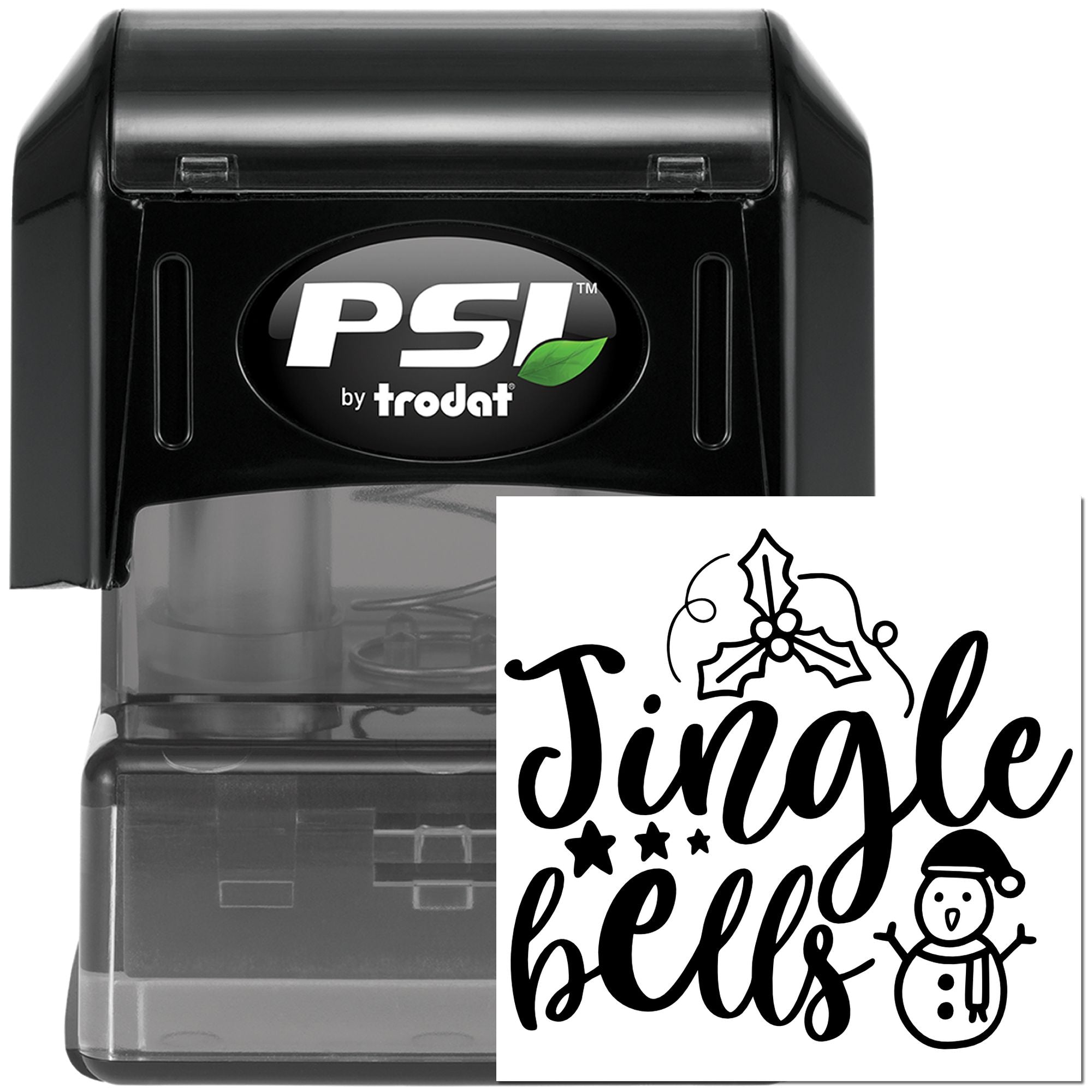 PSI by Trodat self-inking rubber stamp with Jingle Bells holiday design for Christmas cards and crafts