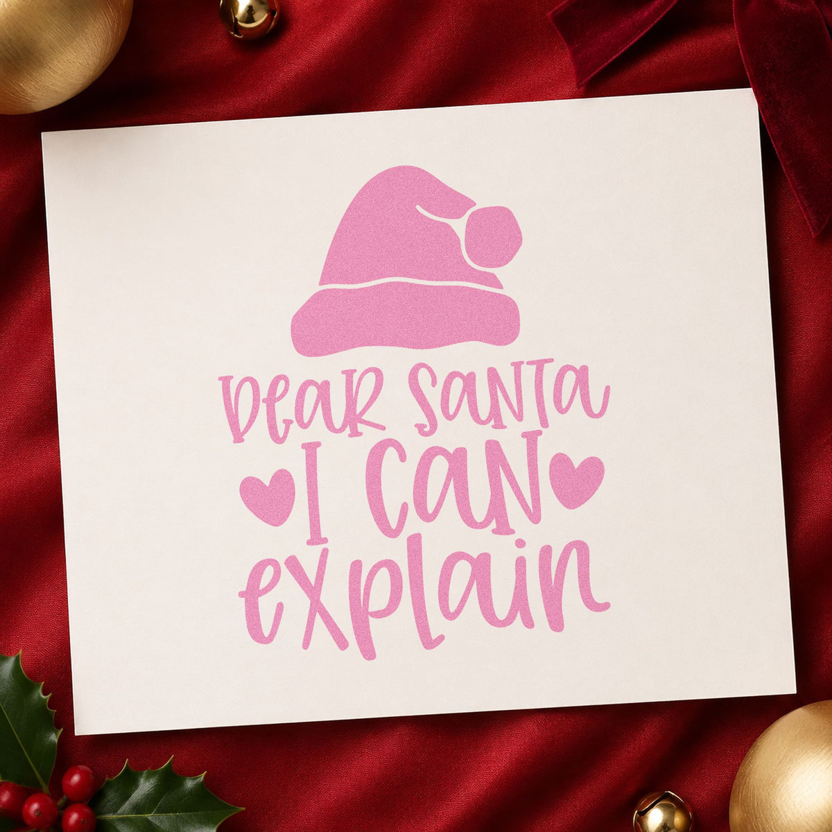 Dear Santa I Can Explain Hat PSI Pre-Inked Stamp in use 10