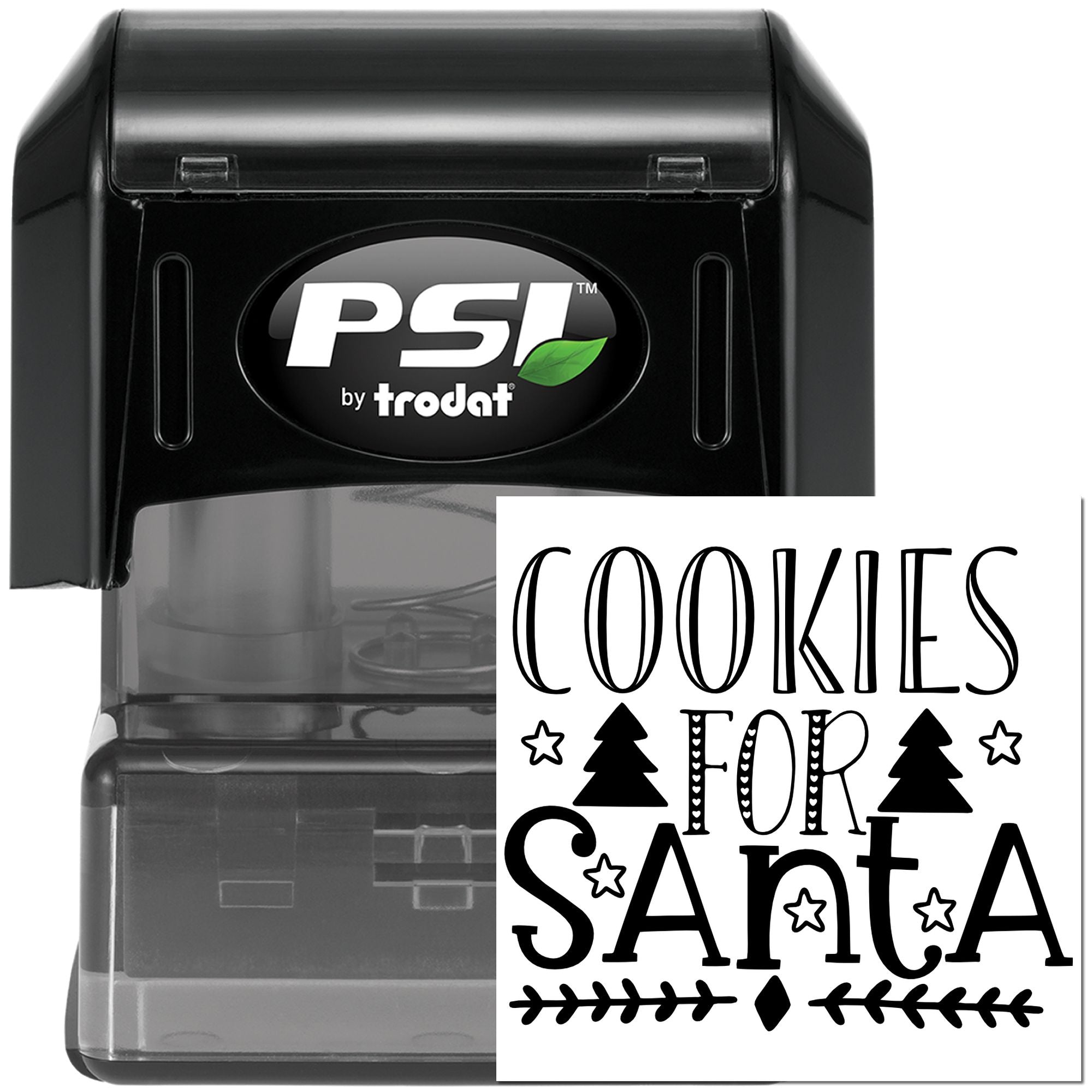 PSI by Trodat self-inking rubber stamp with Cookies for Santa holiday design
