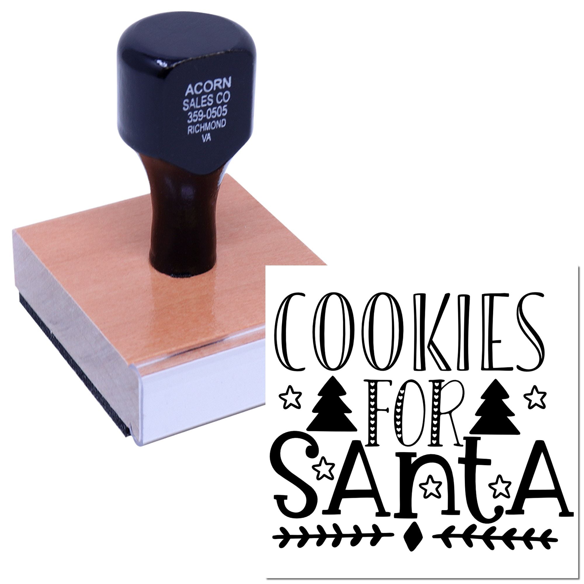 Cookies for Santa rubber stamp design for Christmas baking, holiday packaging, and festive handmade gifts.