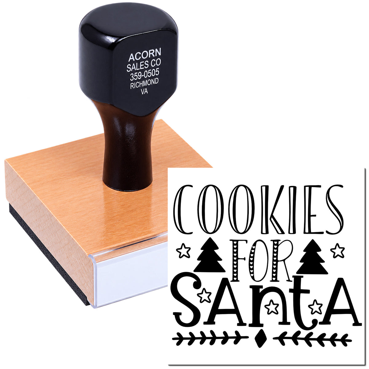 Cookies for Santa rubber stamp design for Christmas baking, holiday packaging, and festive handmade gifts.