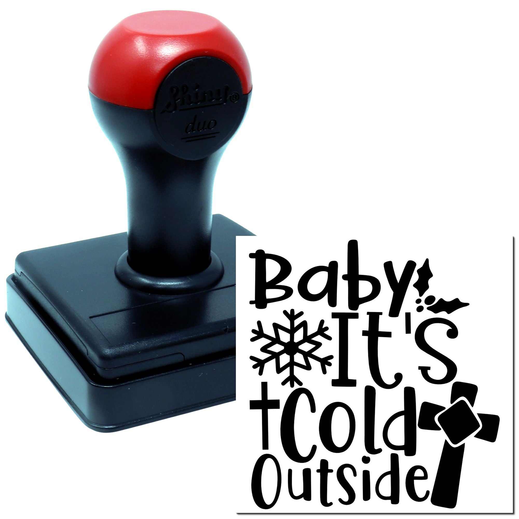 Baby Its Cold Outside self-inking rubber stamp for winter holiday cards, gift tags, and scrapbooking