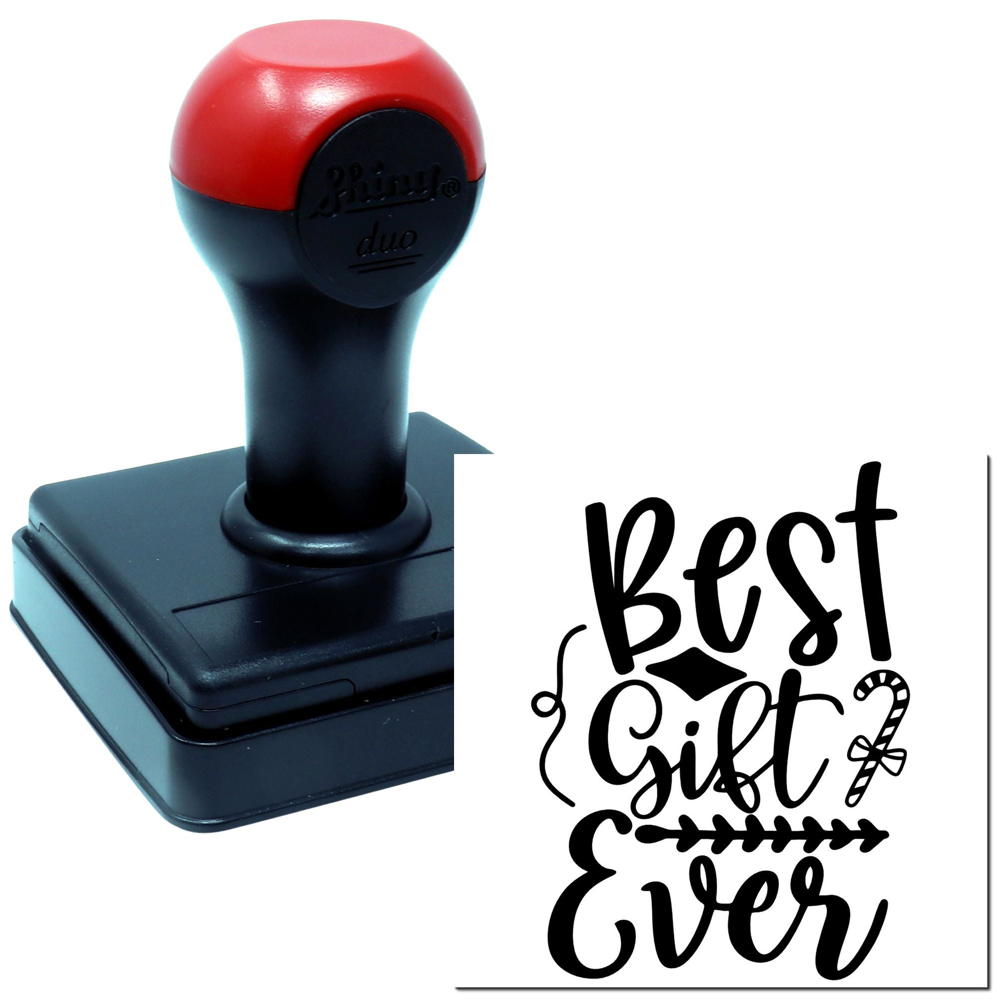 Self-inking rubber stamp printing Best Gift Ever for gift packaging, cards, and handmade crafts.