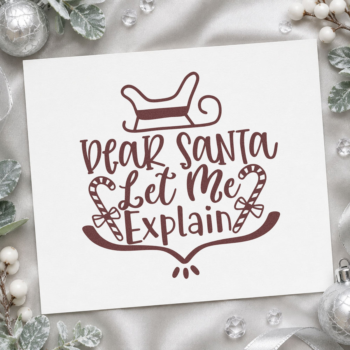 Dear Santa Let Me Explain Candy Cane Self-Inking Stamp in use 4