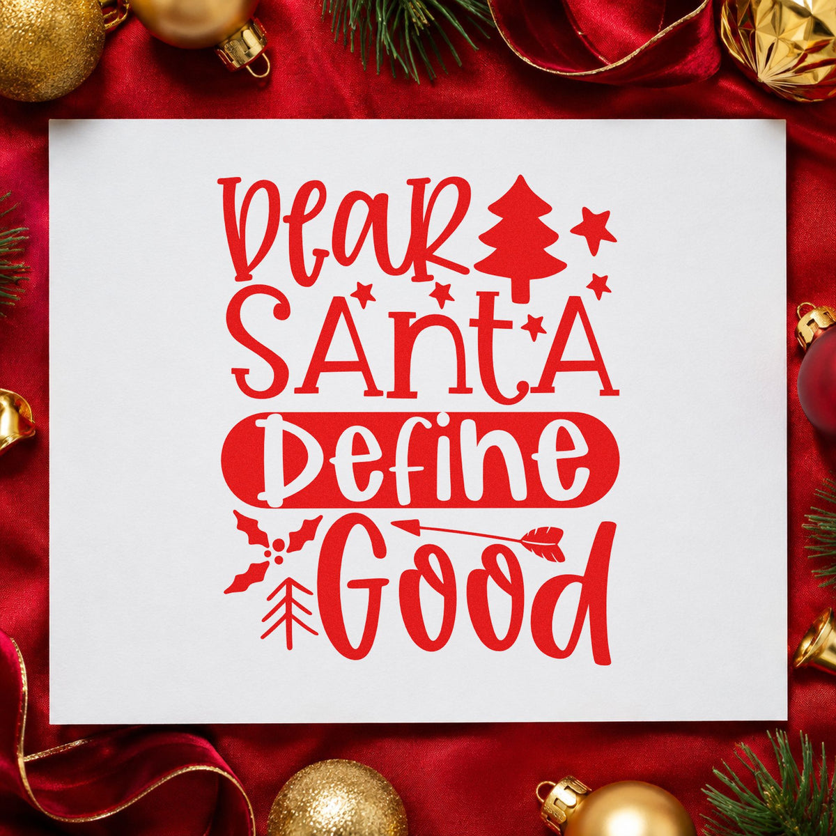 Dear Santa Define Good Tree Holly Hand Stamp – Duo in use 5