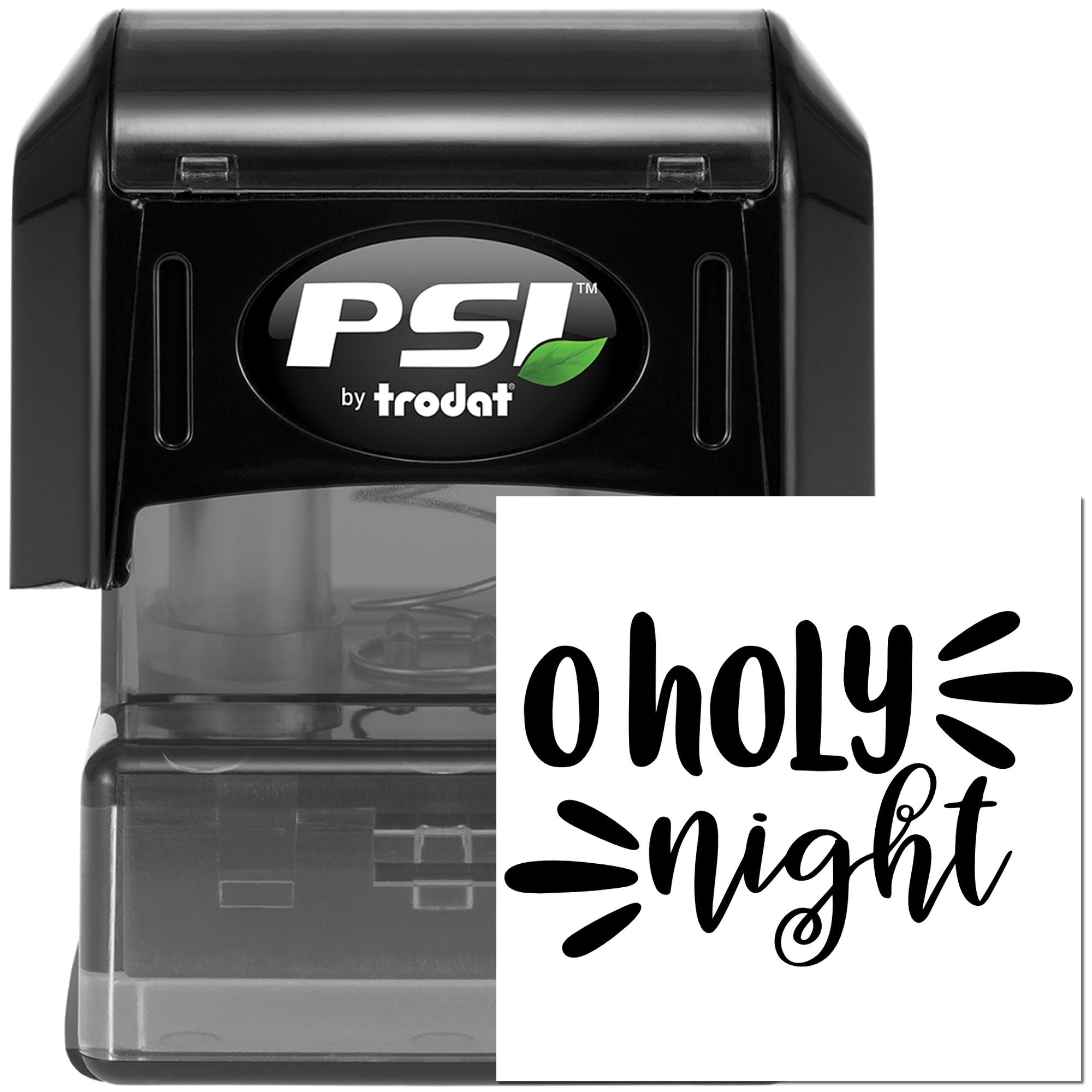 PSI by Trodat self-inking rubber stamp with O Holy Night design for Christmas cards and holiday crafts.