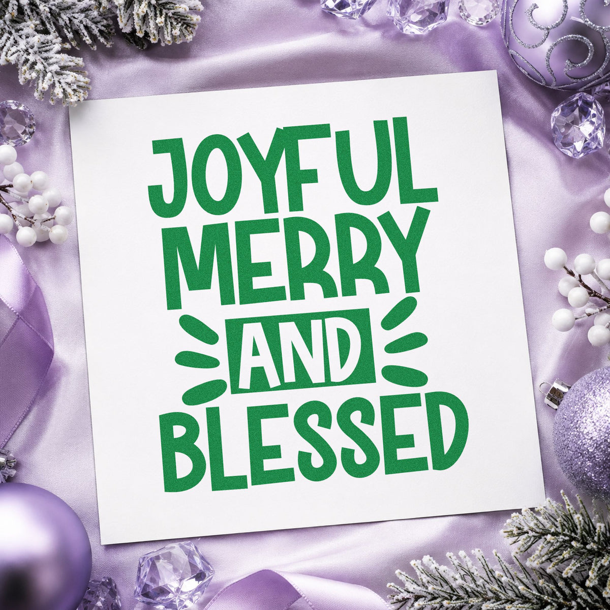 Joyful Merry And Blessed Rubber Stamp – Wood Handle in use 8
