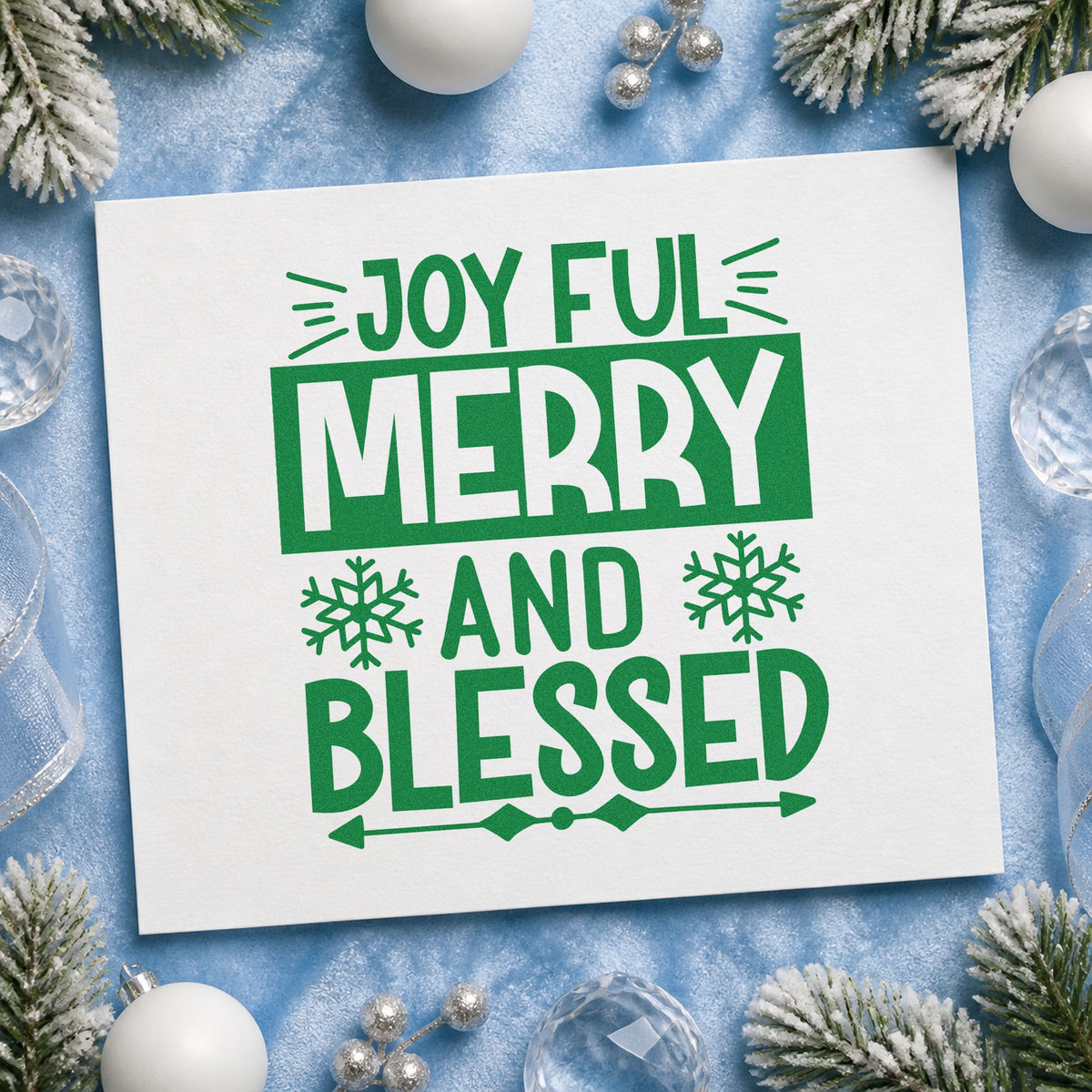 Joyful Merry Blessed Box Compact Pre-Inked Stamp – Slim in use 3