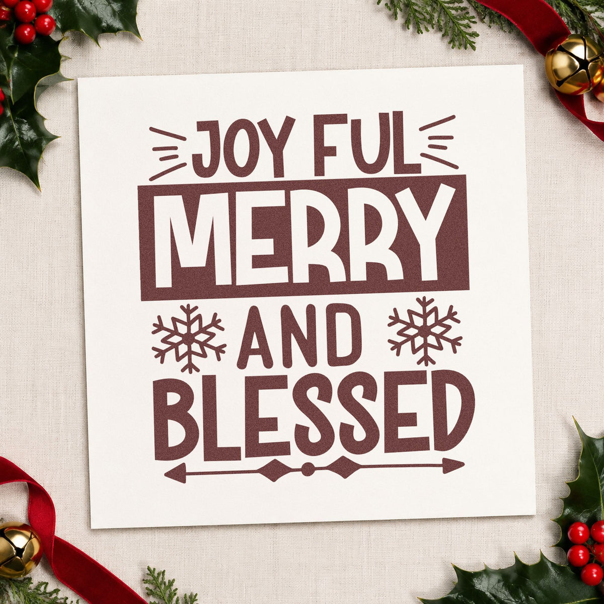 Joyful Merry Blessed Box Stamp – Wood Handle in use 4