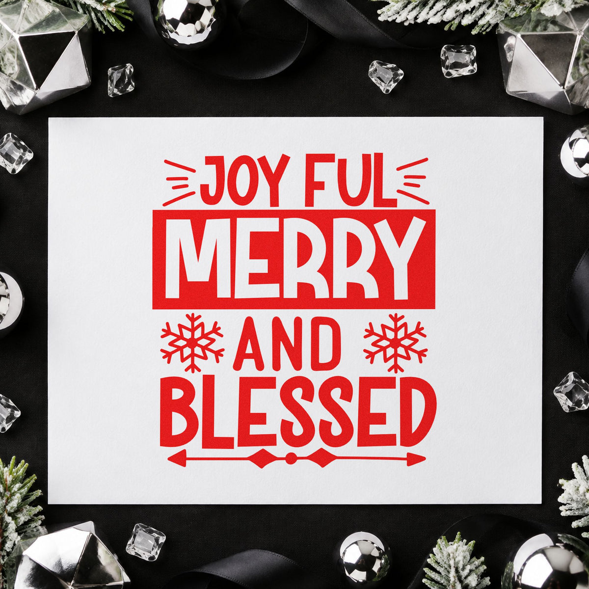 Joyful Merry Blessed Box Compact Pre-Inked Stamp – Slim in use 5