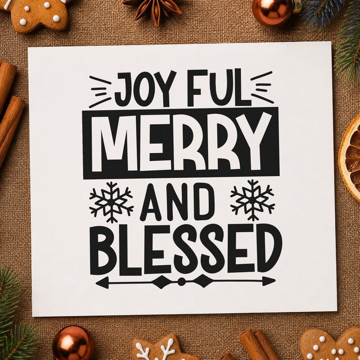 Joyful Merry Blessed Box Stamp – Wood Handle in use 9