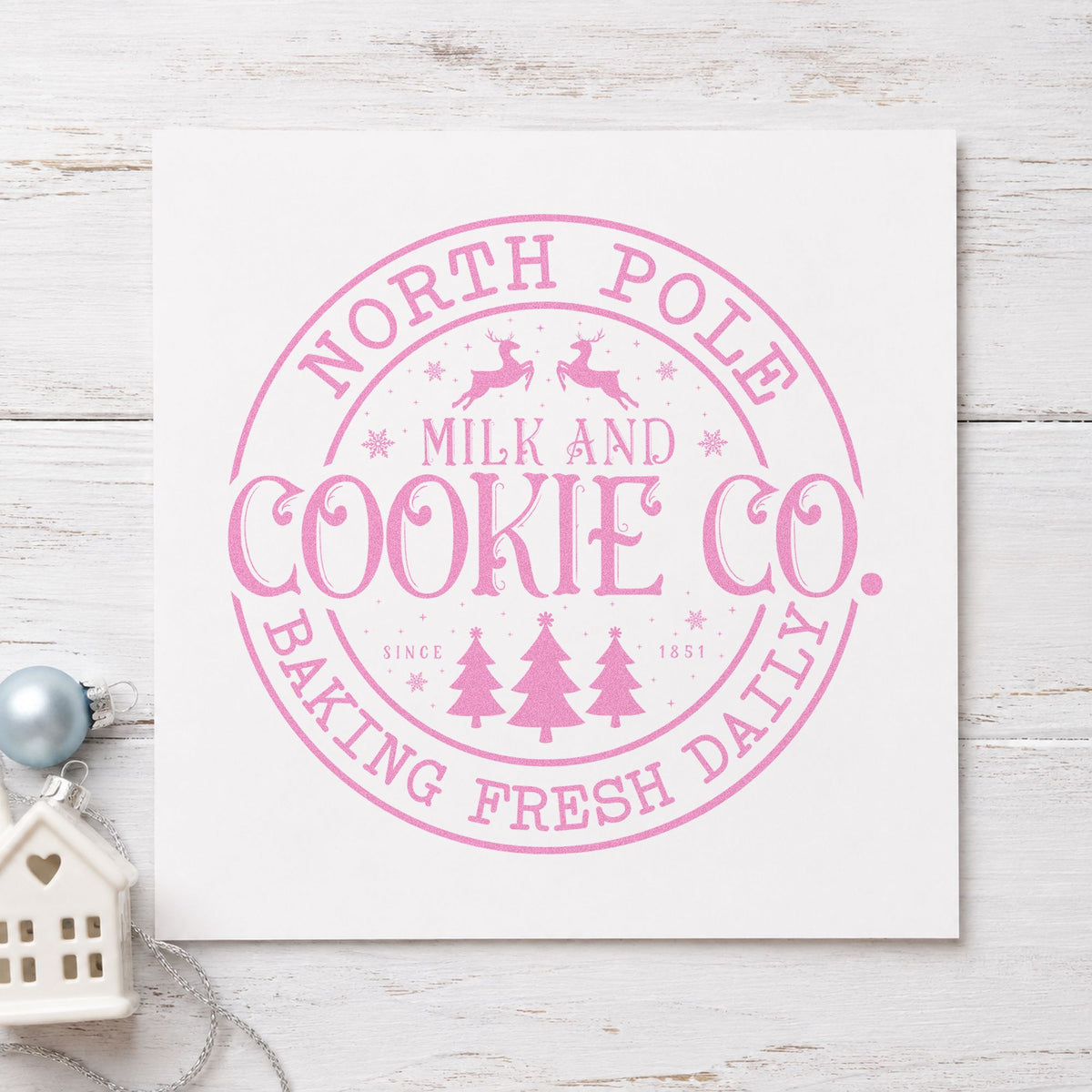North Pole Cookie Company Circle Self-Inking Stamp in use 10