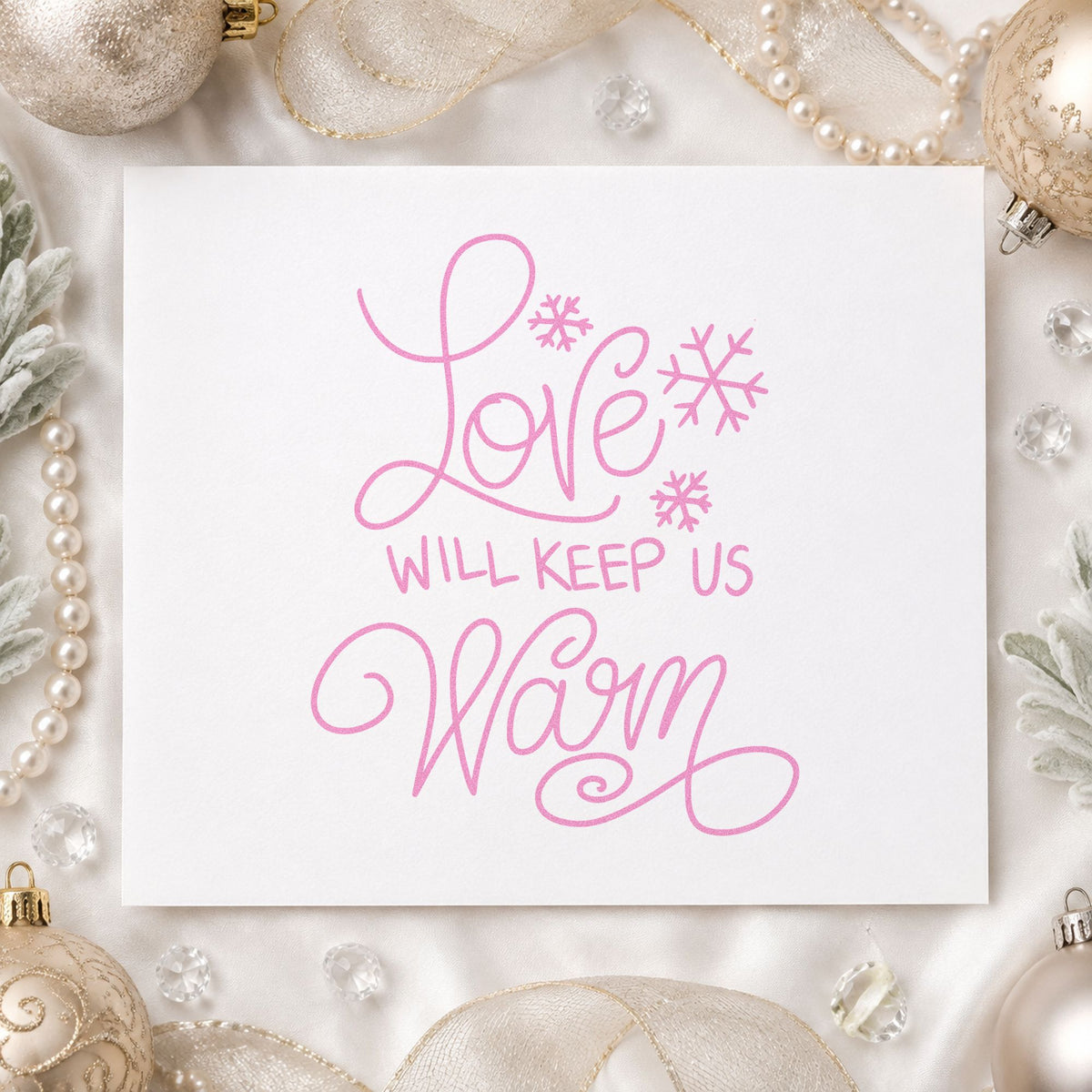 Love Will Keep Us Warm Snowflakes Stamp – Self-Inking in use 10