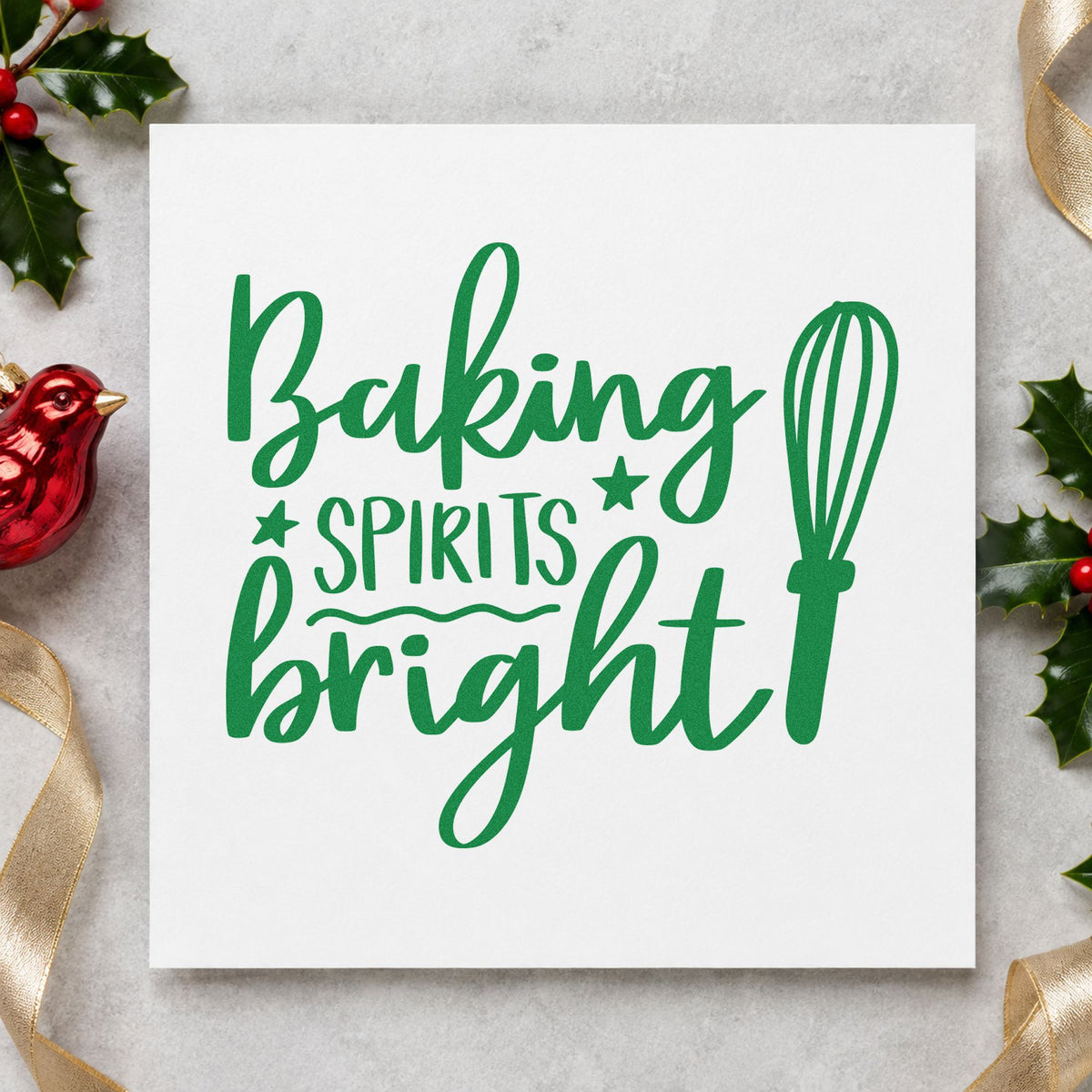 Baking Spirits Bright Whisk With Stars PSI Pre-Inked Stamp in use 3