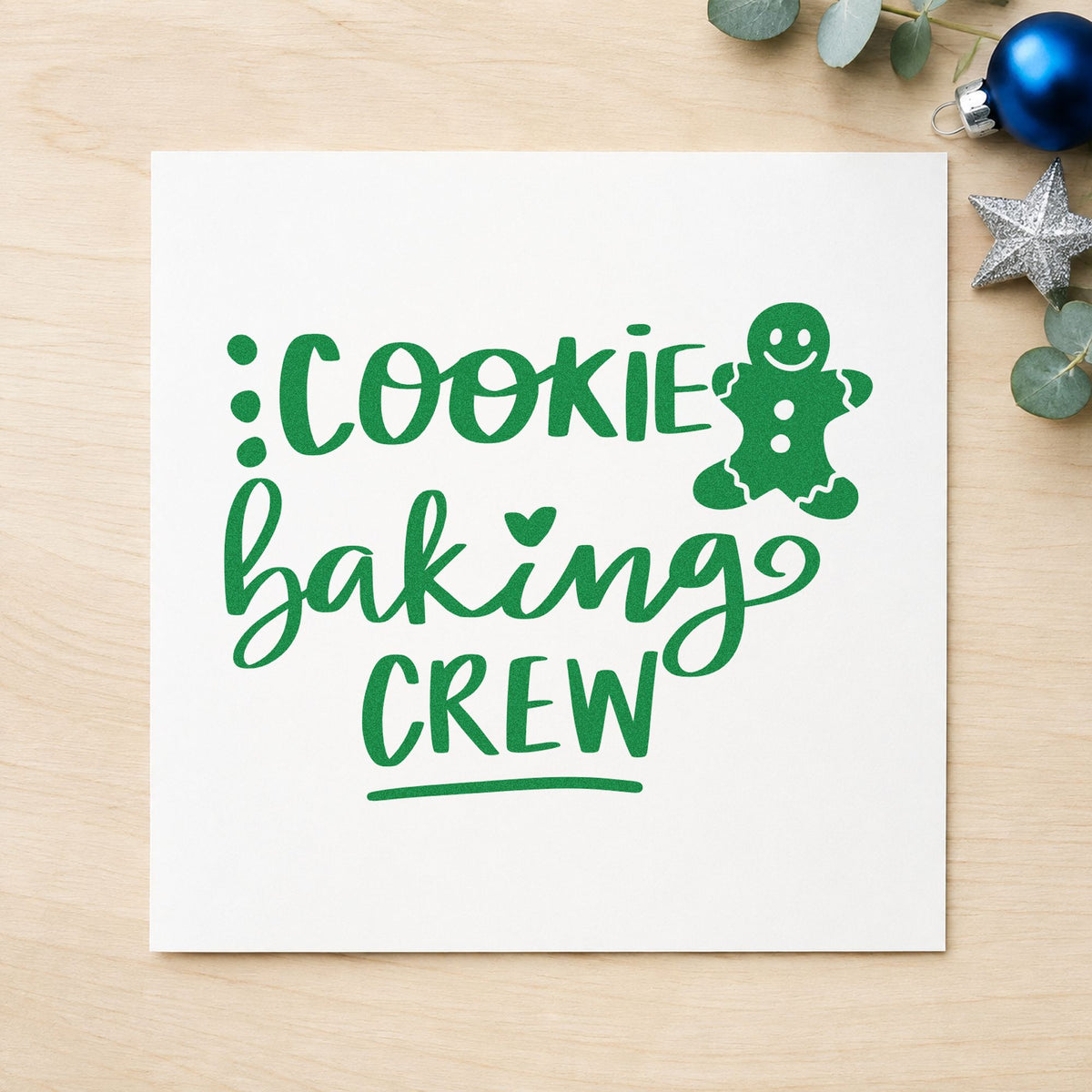 PSI Pre-Inked Cookie Baking Crew Gingerbread Lettering Stamp in use 3