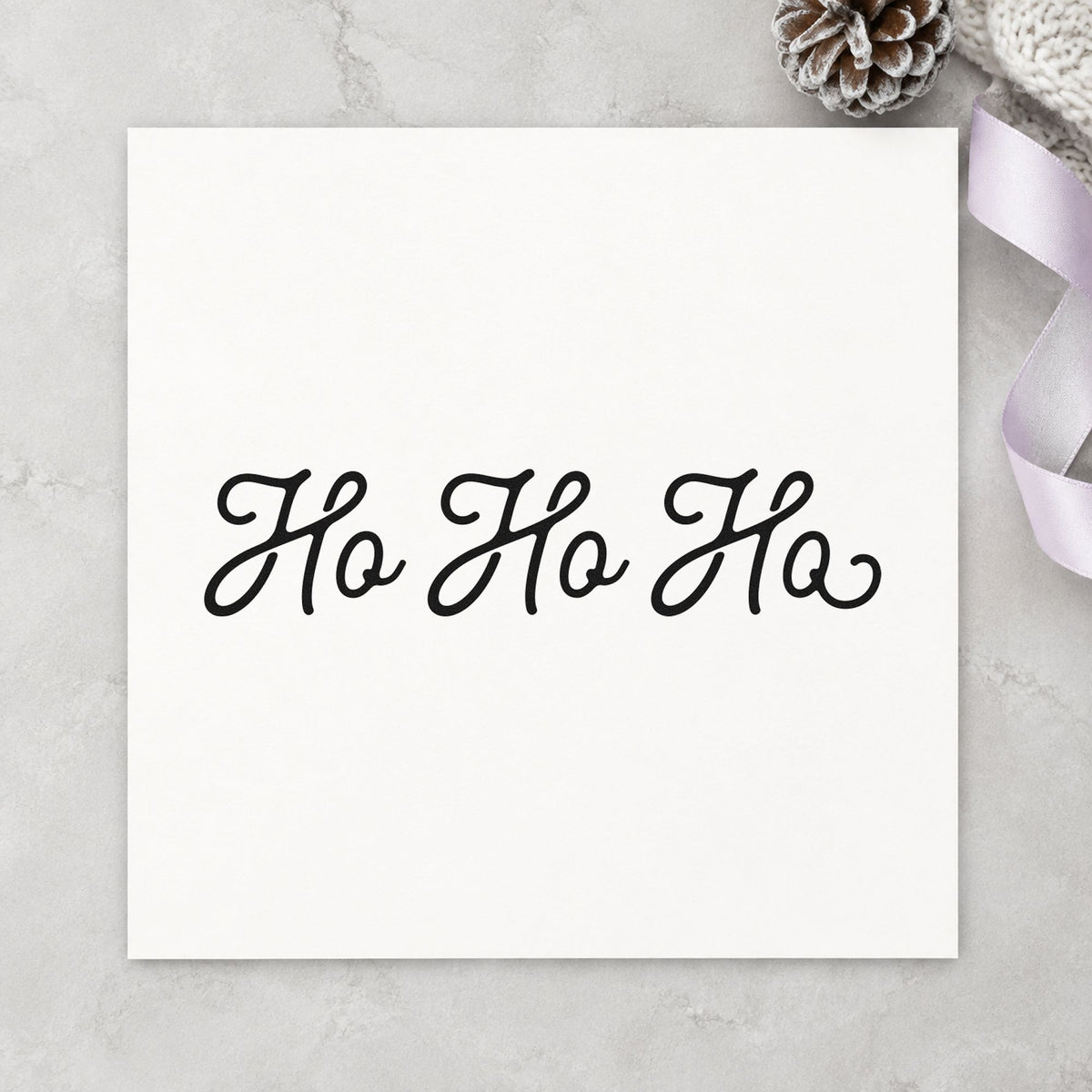 Ho Ho Ho Rubber Stamp – Wood Handle in use 3