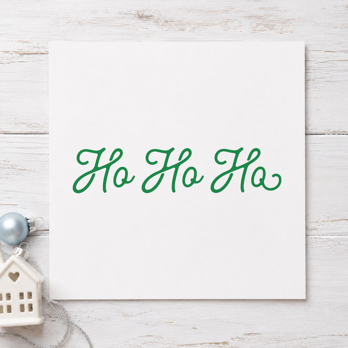 Ho Ho Ho Rubber Stamp – Wood Handle in use 6