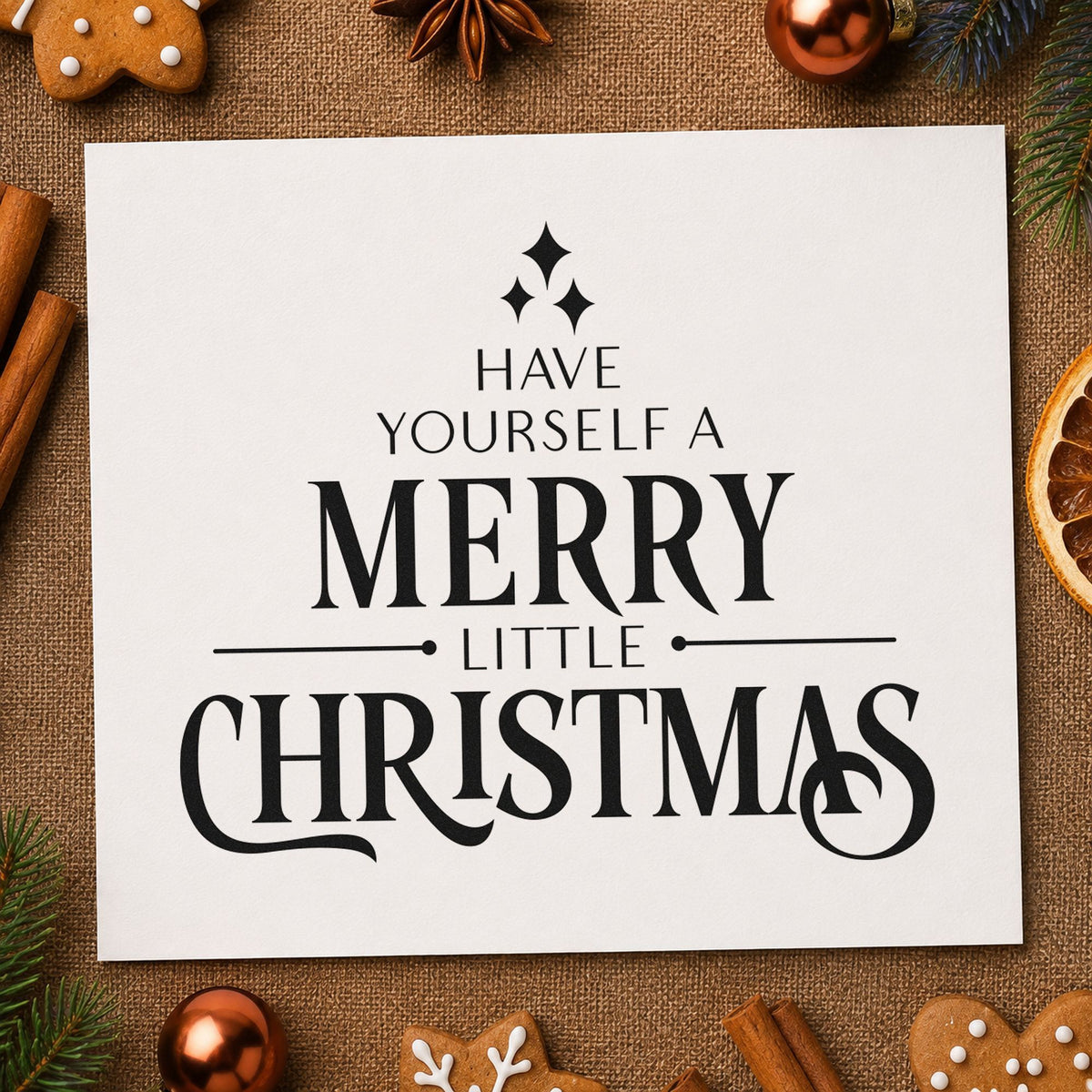 Have Yourself A Merry Little Christmas Sparkle Accents Craft Stamp – Self-Inking in use 4
