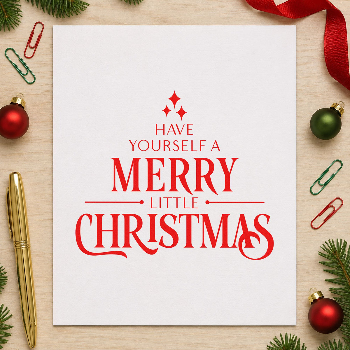 Have Yourself A Merry Little Christmas Sparkle Accents Craft Stamp – Self-Inking in use 5