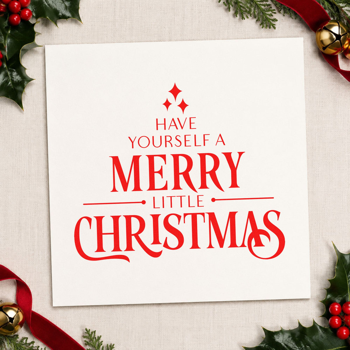 Have Yourself A Merry Little Christmas Sparkle Accents Craft Stamp – Self-Inking in use 7