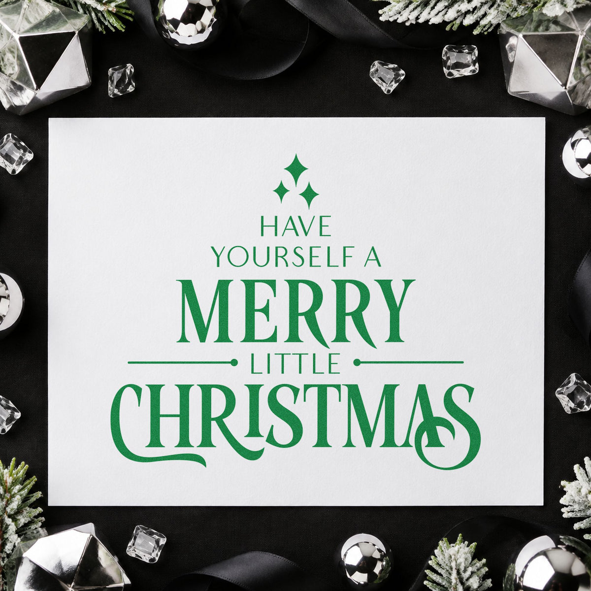 Have Yourself A Merry Little Christmas Sparkle Accents Craft Stamp – Self-Inking in use 8