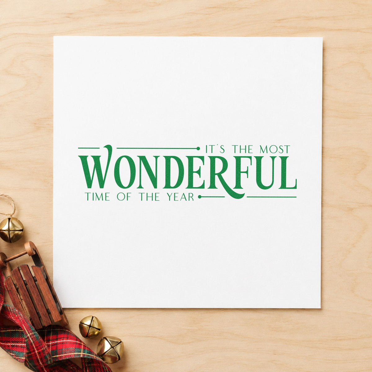 It's The Most Wonderful Time Of The Year Serif Typography Self-Inking Stamp in use 10
