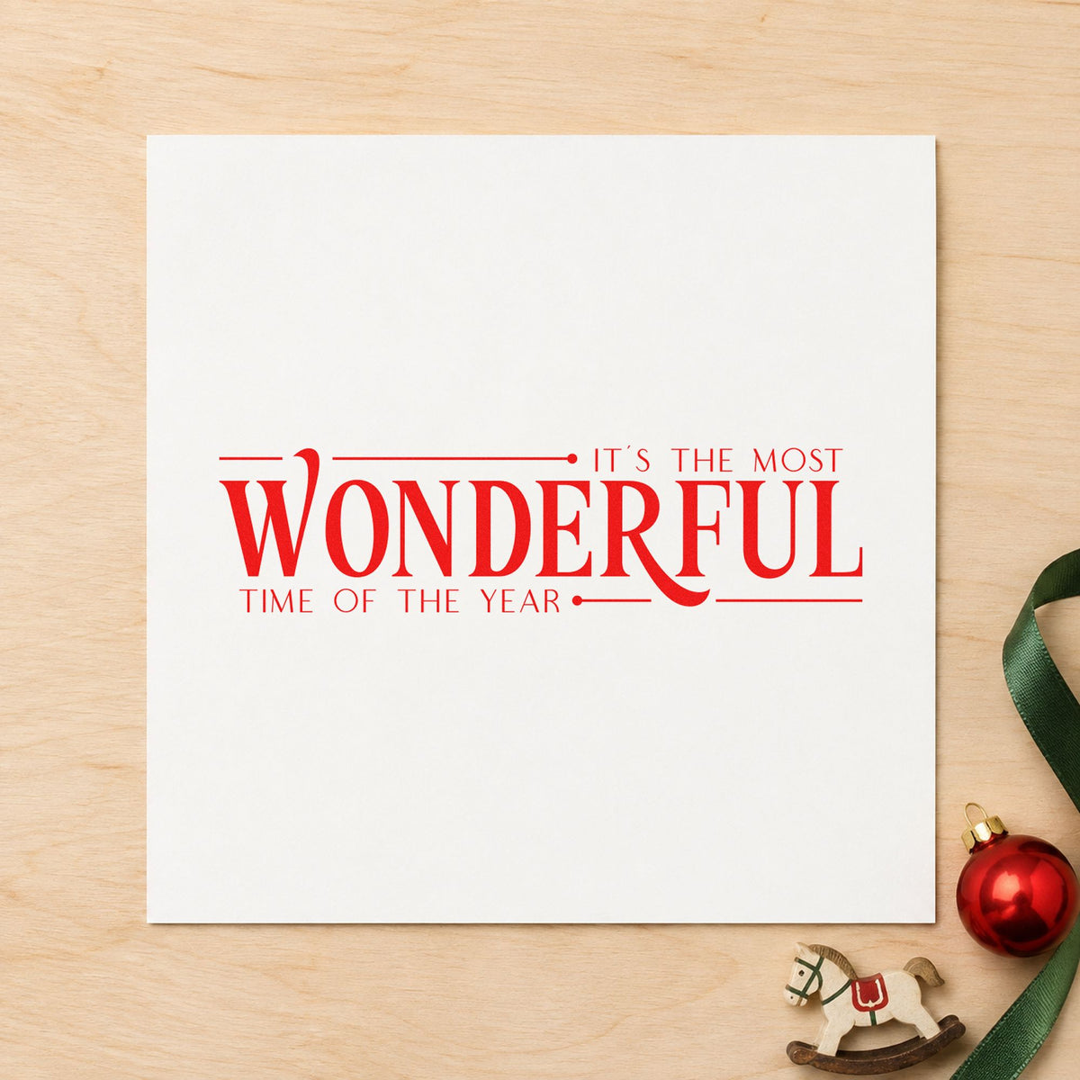 It's The Most Wonderful Time Of The Year Serif Typography Self-Inking Stamp in use 7