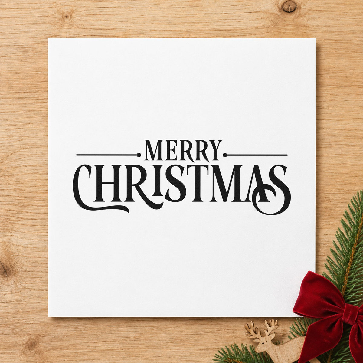 Merry Christmas Decorative Serif Stamp – Duo Hand in use 3