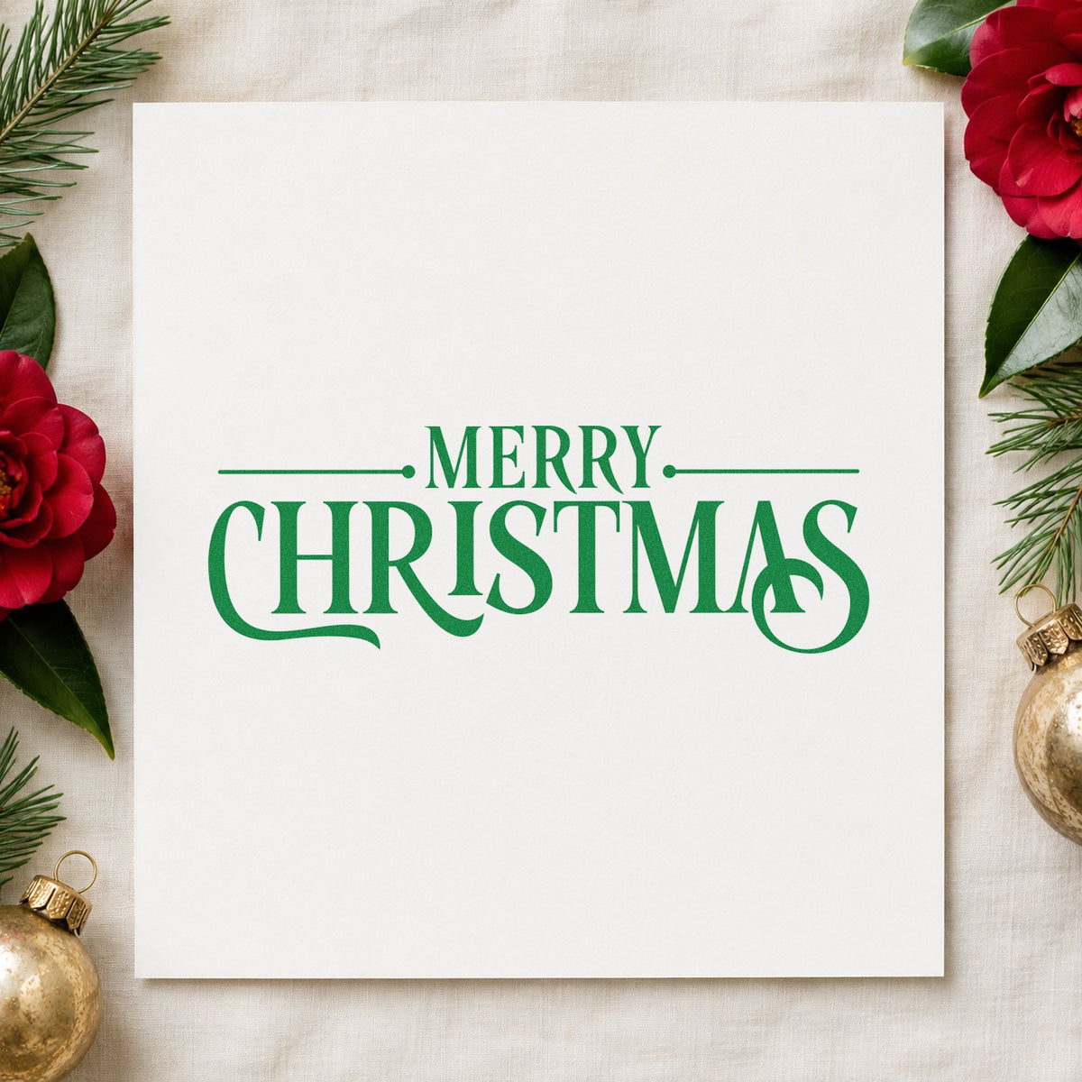 Merry Christmas Decorative Serif Stamp – Duo Hand in use 6