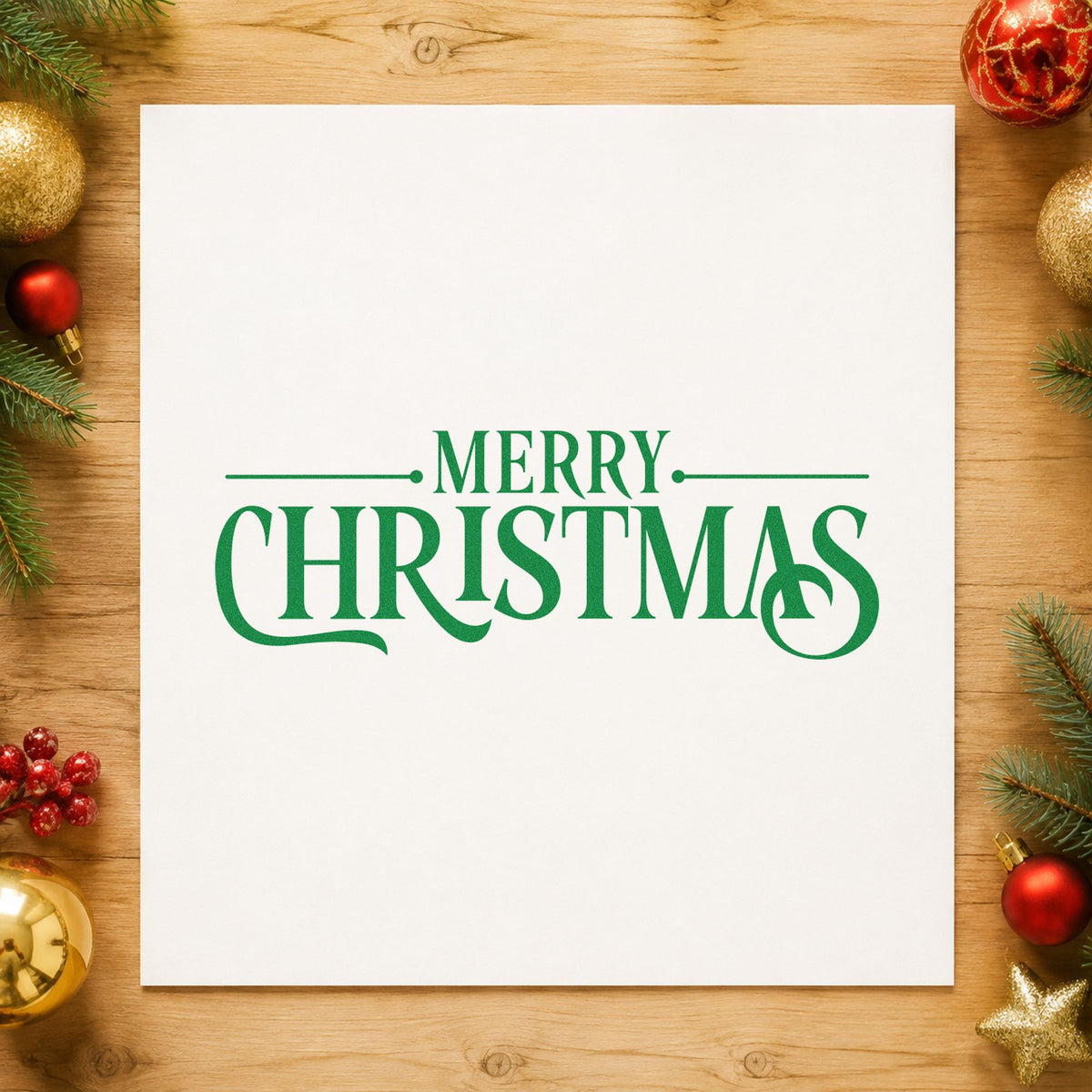 Merry Christmas Decorative Serif Stamp – Duo Hand in use 8