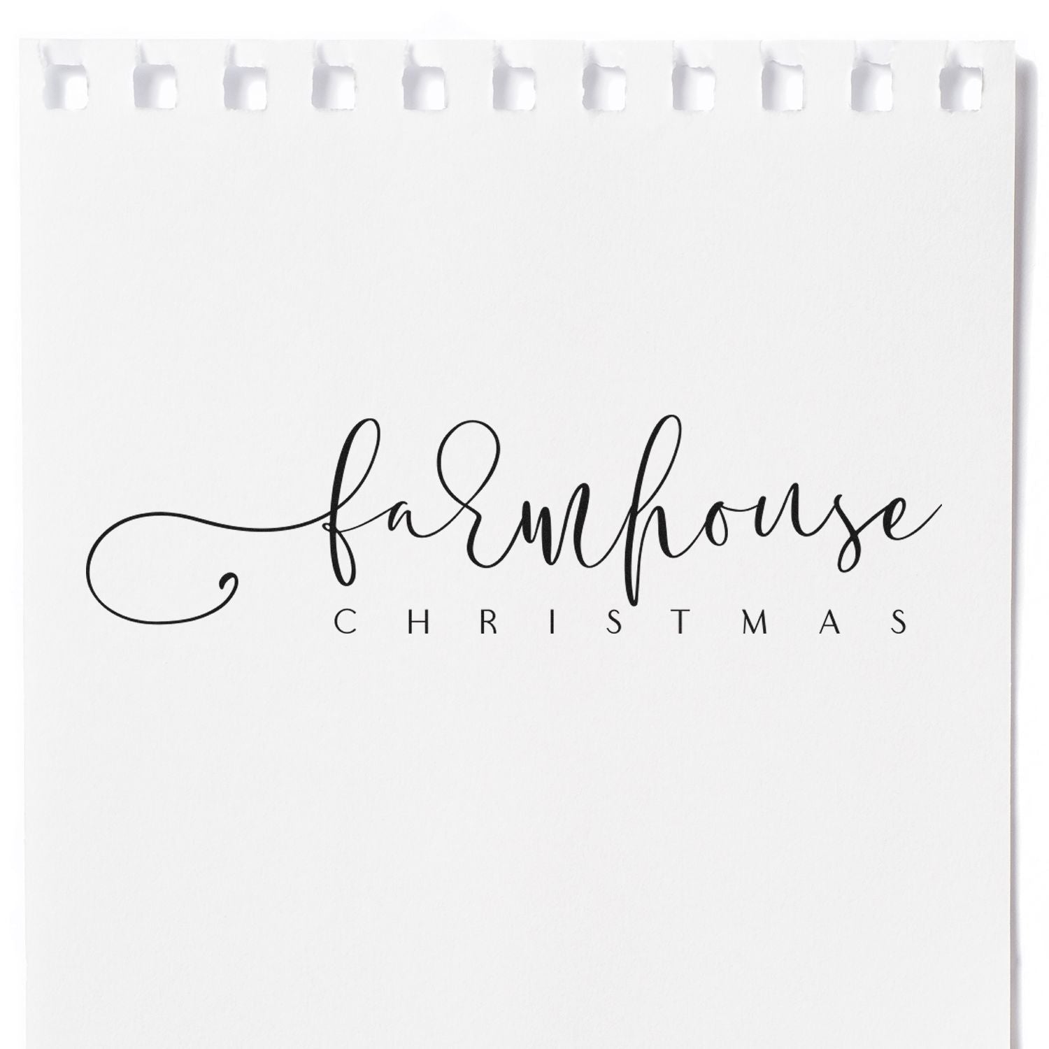 Farmhouse Christmas rubber stamp design with elegant script for holiday cards, crafts, and seasonal decorating.