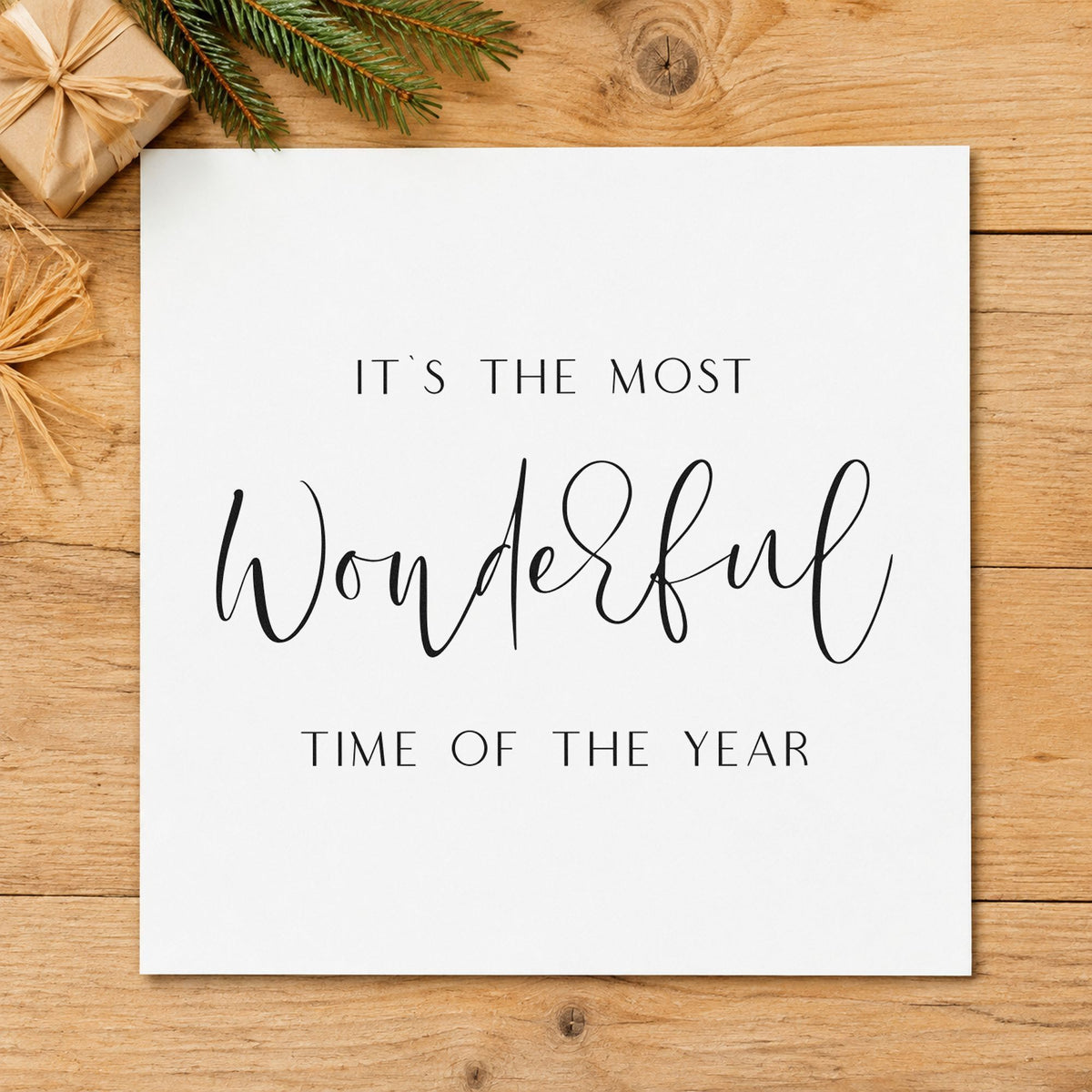 Wonderful Time Of Year Script rubber stamp printed in black ink, ready for header body sheet and similar paper crafts.