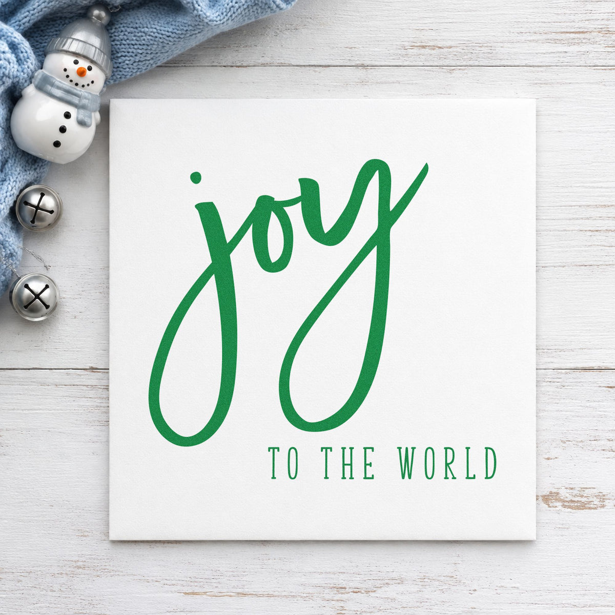 Joy To The World Brush craft stamp in green ink on cardstock, an easy option for weight study album.