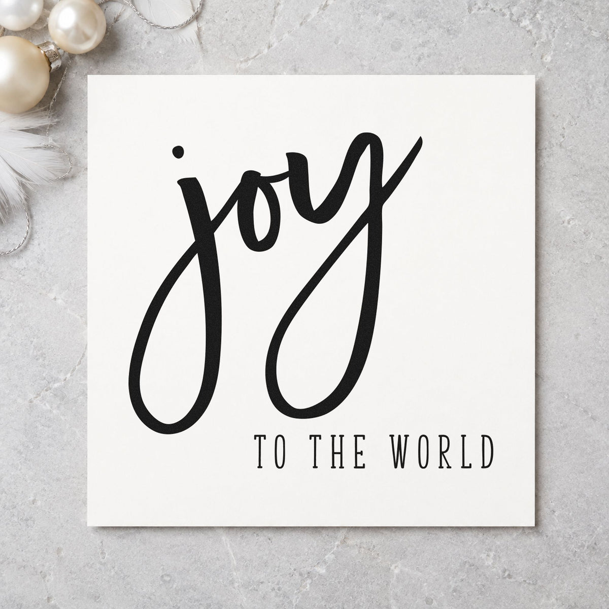Joy To The World Brush rubber stamp printed in black ink, ready for title sub sheet and similar paper crafts.