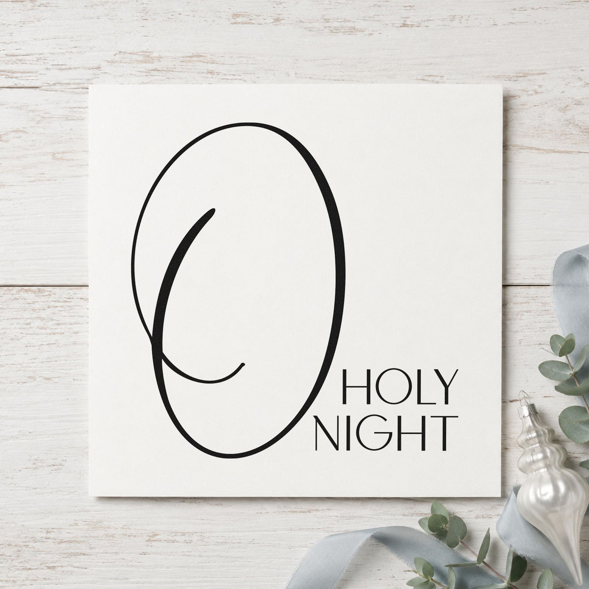 O Holy Night Oversized O rubber stamp printed in black ink, ready for dominant initial cards and similar paper crafts.