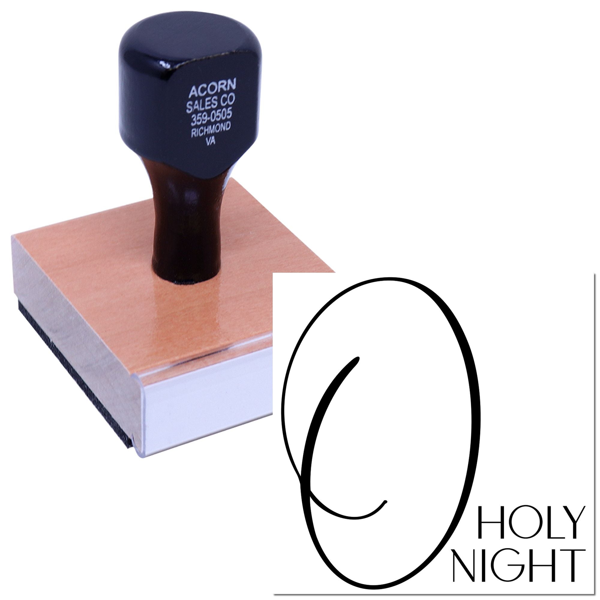 Custom O Holy Night rubber stamp for Christmas cards, gift tags and holiday crafts