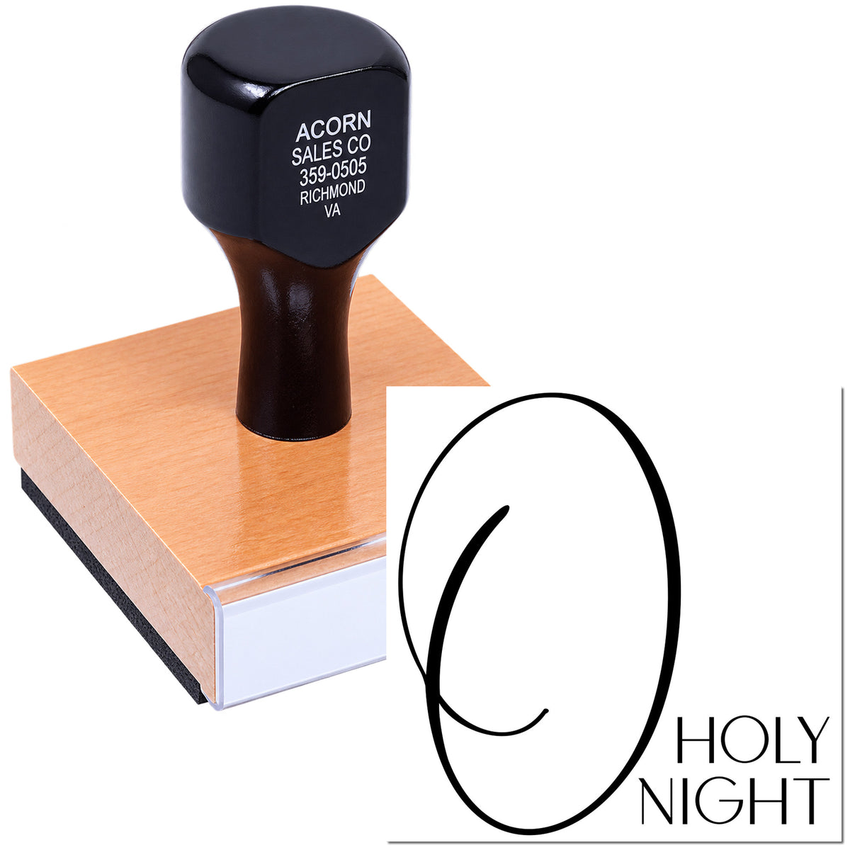 Custom O Holy Night rubber stamp for Christmas cards, gift tags and holiday crafts
