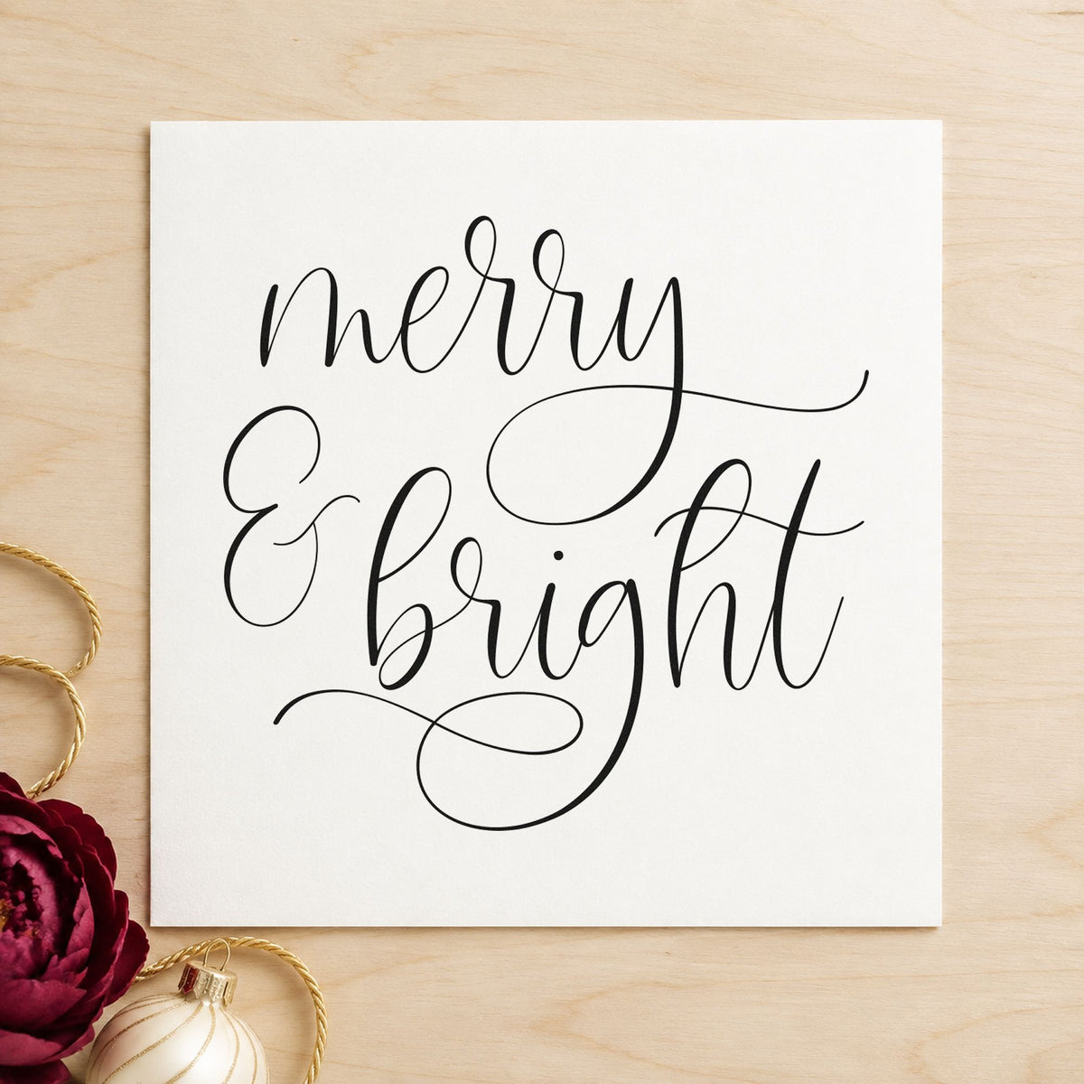 Self-Inking Merry And Bright Looped Script Stamp in use 4