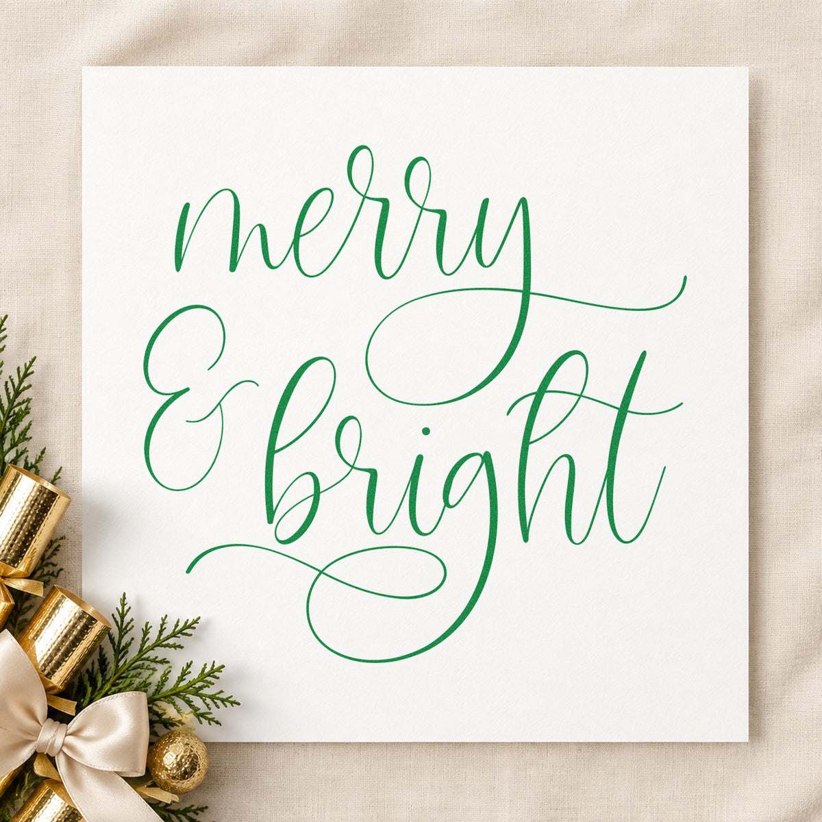 Self-Inking Merry And Bright Looped Script Stamp in use 6