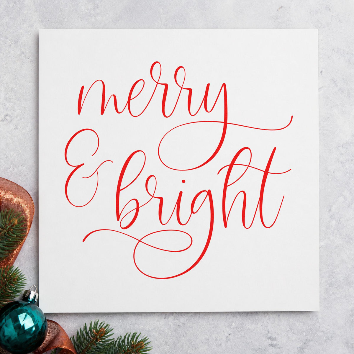Self-Inking Merry And Bright Looped Script Stamp in use 7