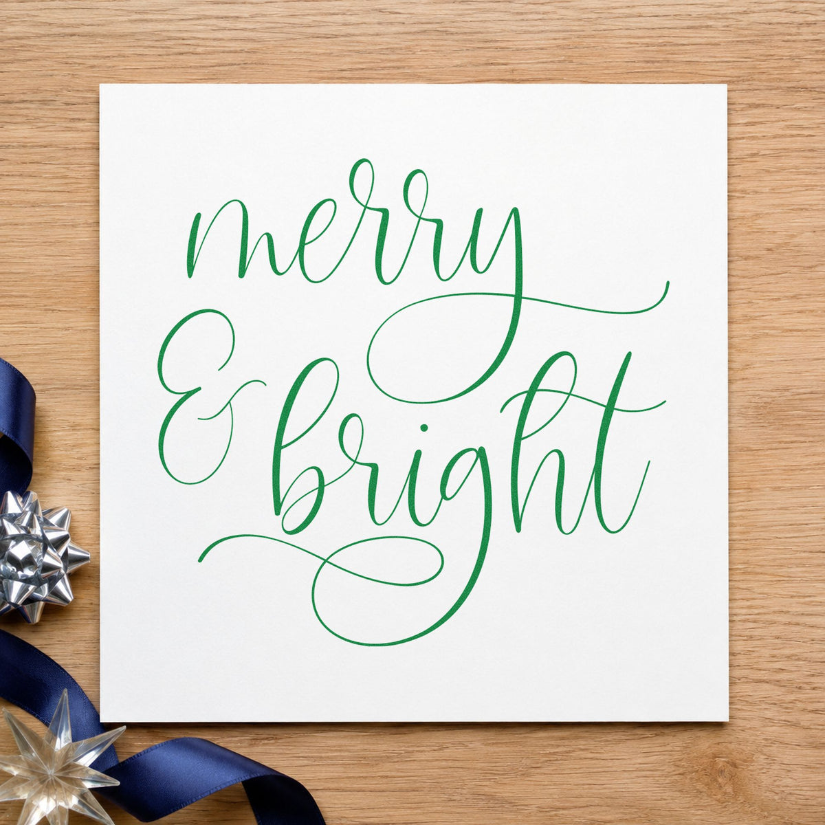 Self-Inking Merry And Bright Looped Script Stamp in use 8