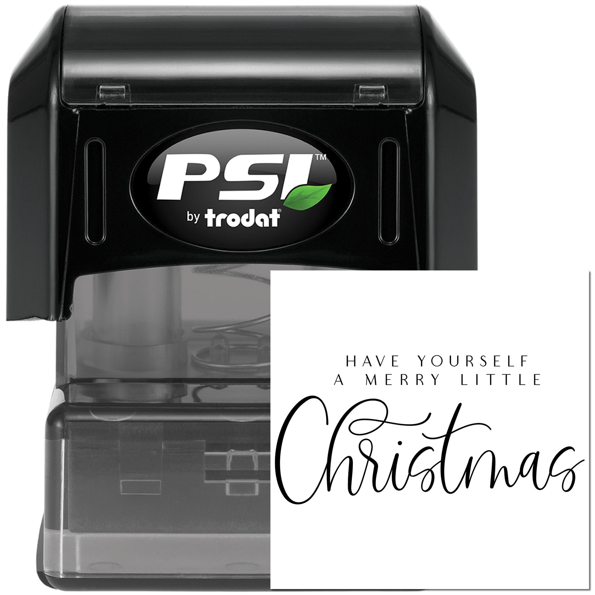 PSI by Trodat self-inking rubber stamp with Have Yourself a Merry Little Christmas holiday message