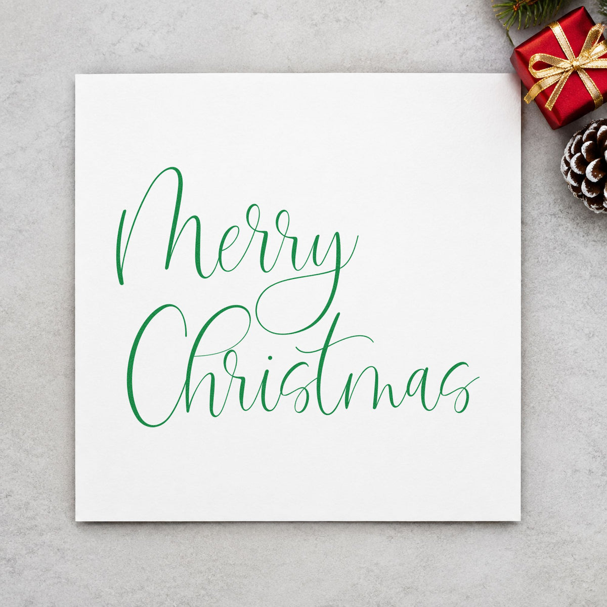 Duo Hand Merry Christmas Airy Calligraphy Rubber Stamp in use 6
