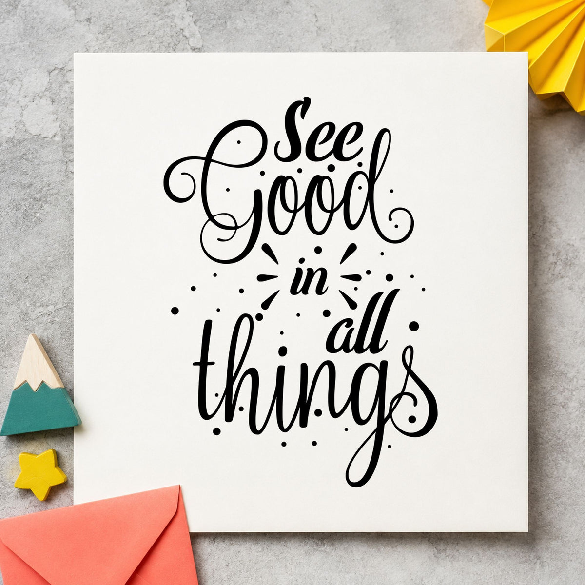 See Good In All Things Script Lettering Craft Stamp – Self-Inking in use 3
