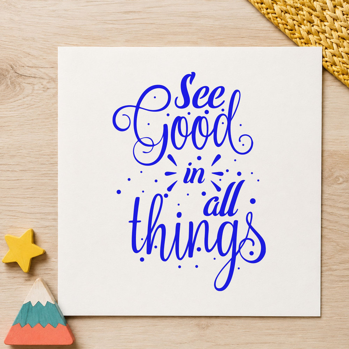 See Good In All Things Script Lettering Craft Stamp – Self-Inking in use 5