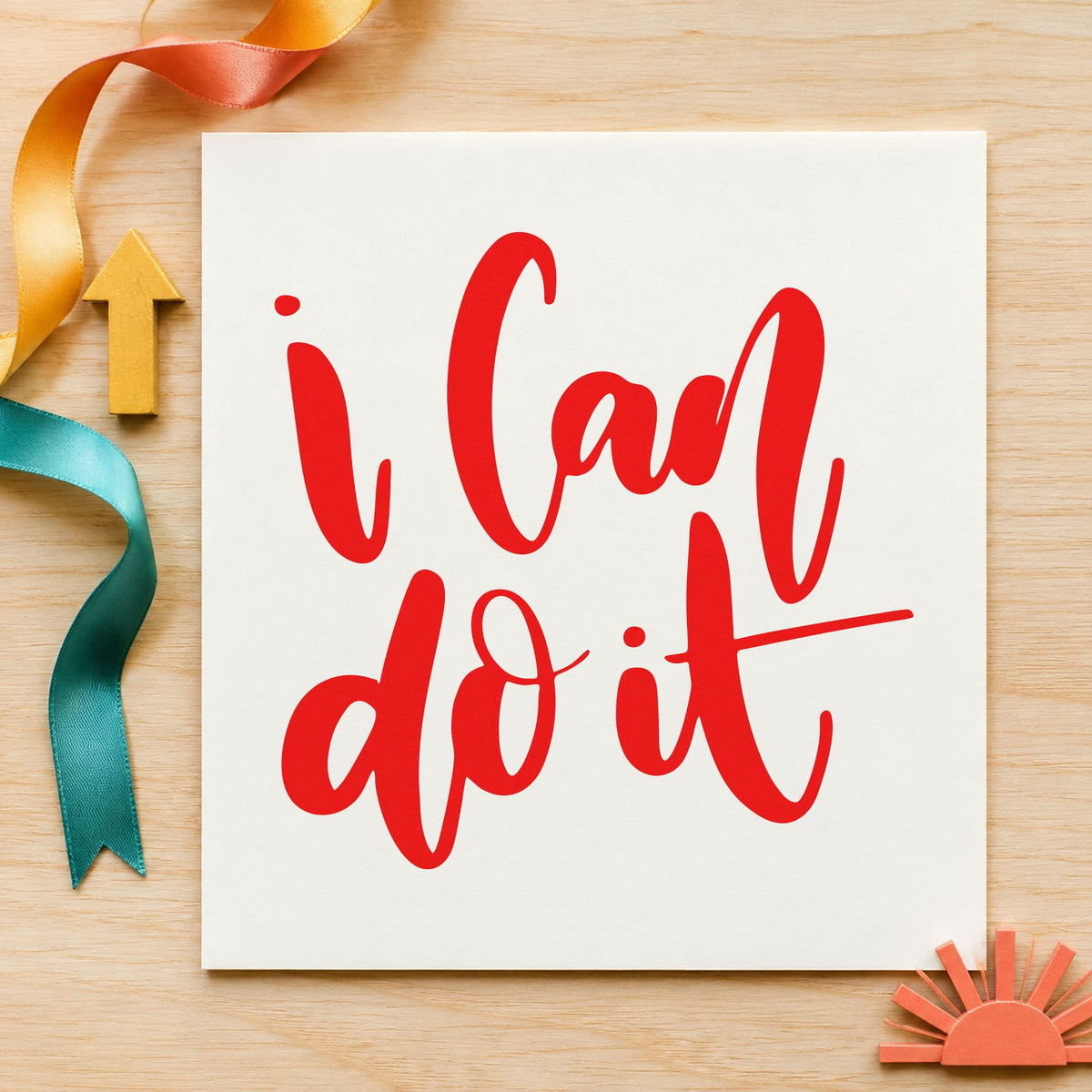 I Can Do It Brush Lettering Self-Inking Stamp in use 8