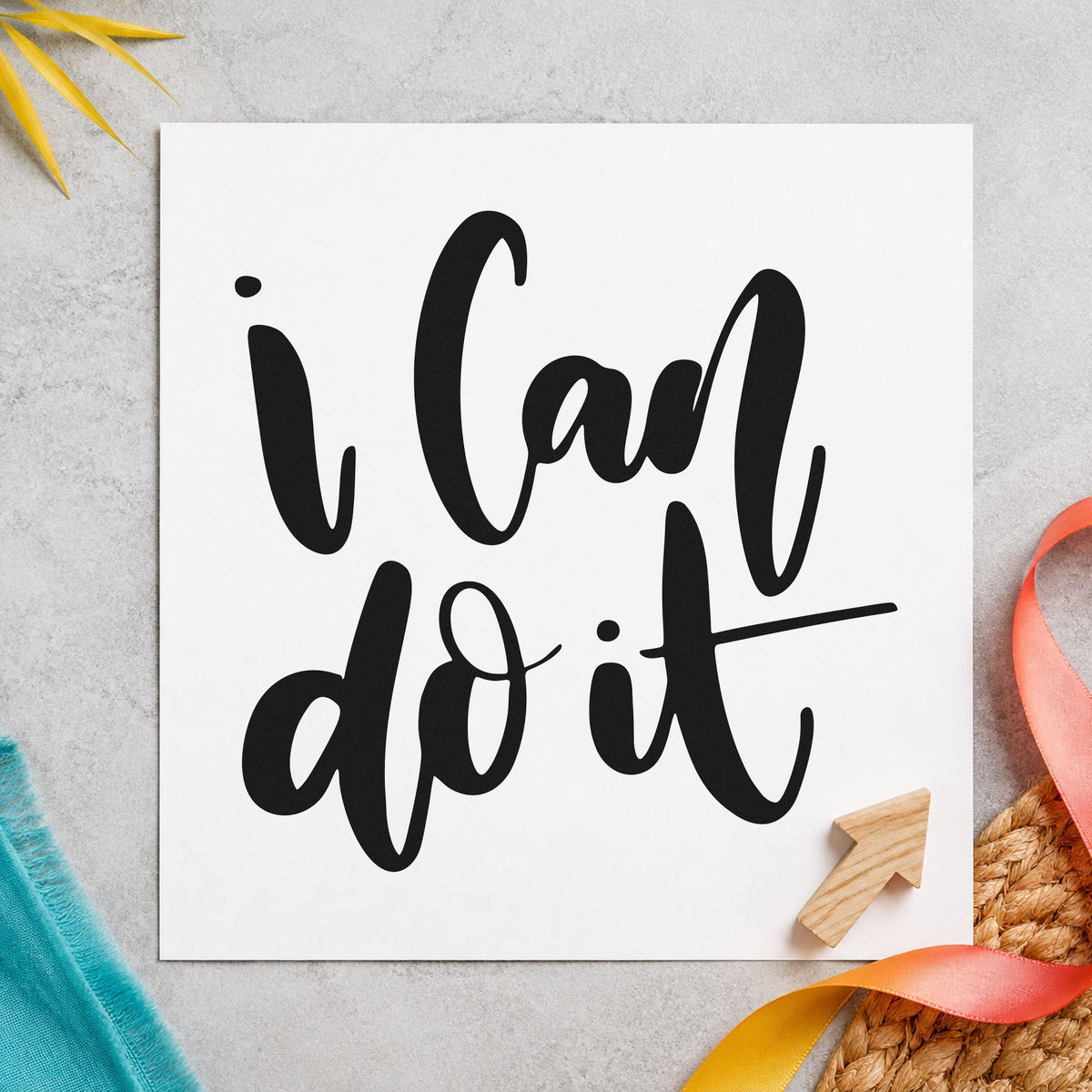 I Can Do It Brush Lettering Self-Inking Stamp in use 9