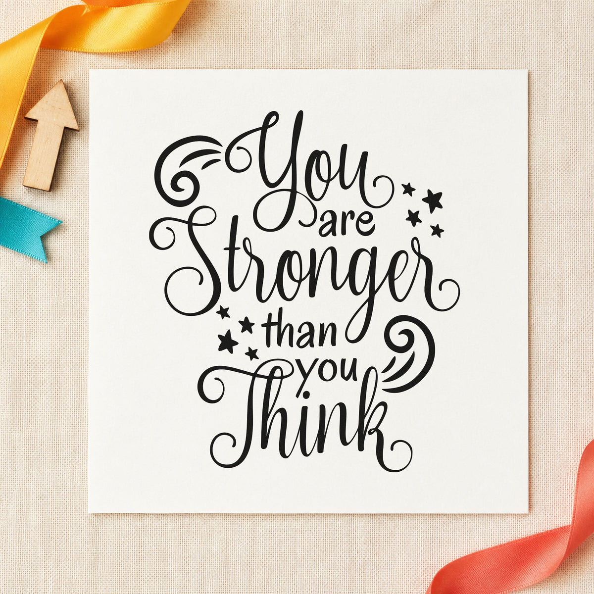 Stronger Than You Think Rubber Stamp – Wood Handle in use 3