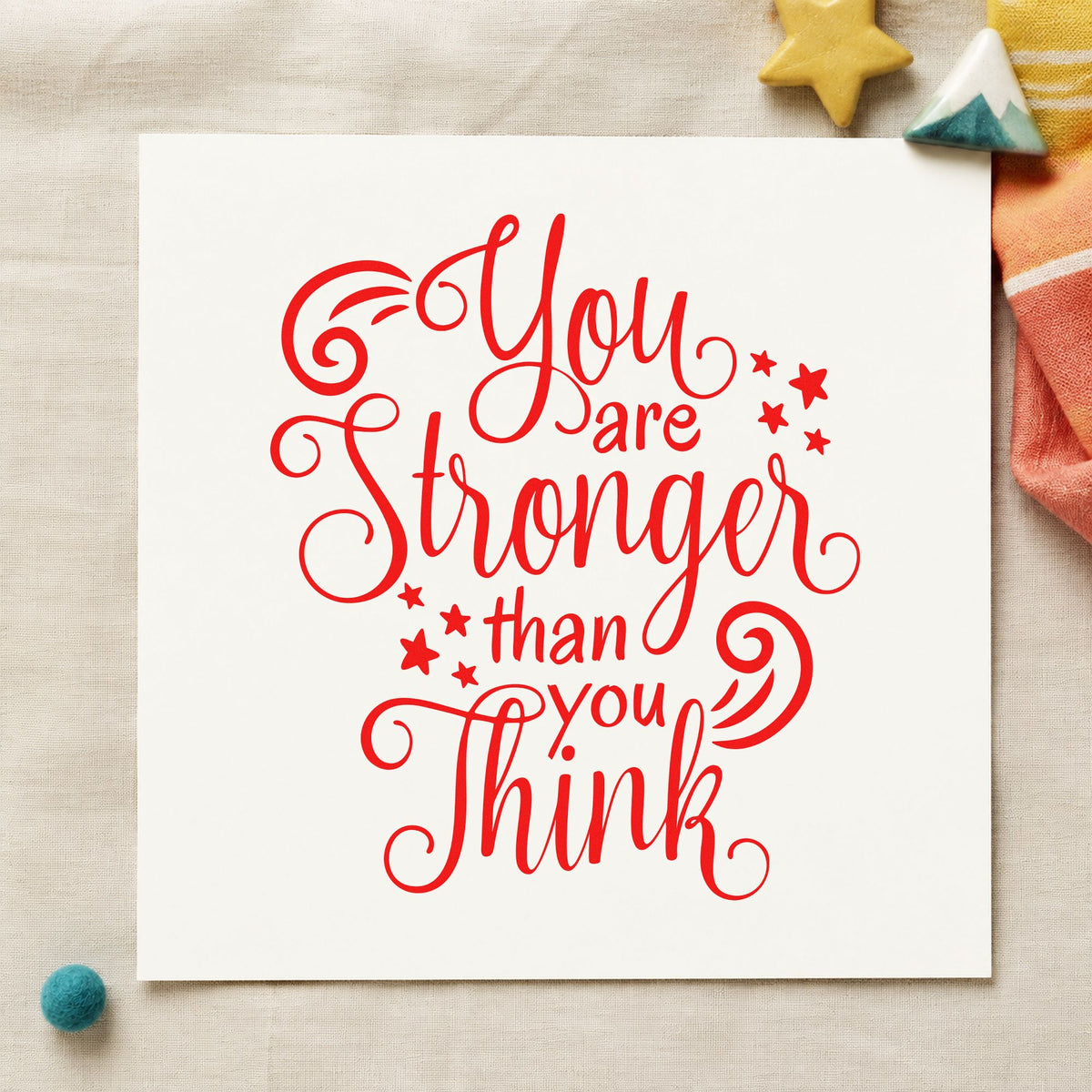 Stronger Than You Think Rubber Stamp – Wood Handle in use 8